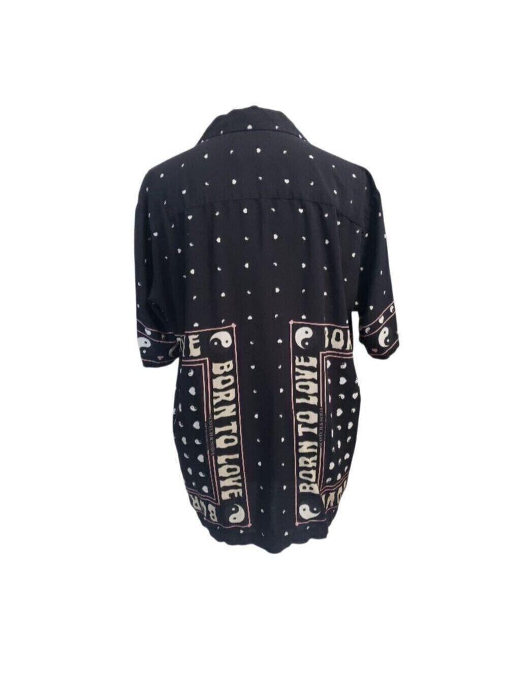 Scotch & Soda Men's Black Logo Print Short Sleeve Button Down Casual Shirt Large - Picture 3 of 6
